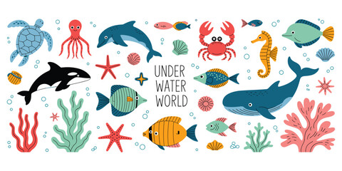 Vibrant Underwater World Scene With Marine Life And Coral ocean fish © MdZabed