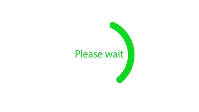 Minimal circular loading bar animation with please wait message