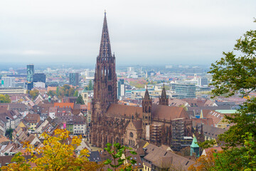 Obraz premium Rooftop view of the old city, Freiburg