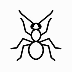 Obraz premium Black and white ant vector illustration on white background