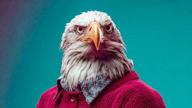 Portrait d'un homme d'affaires a t&ecirc;te d'aigle