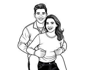 Obraz premium A pair of people standing side by side, possibly in a romantic or social setting