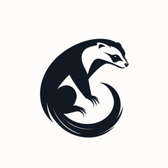 Obraz premium Stylized badger illustration in dynamic pose against a neutral background