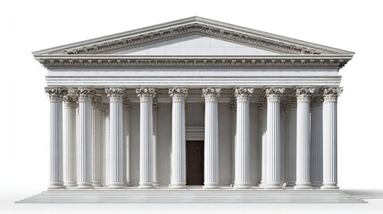 Obraz premium Building Icon with Iconic Columns – Historical Architecture