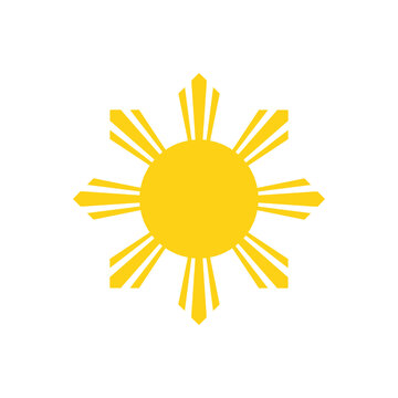 Philippine yellow Sun emblem from the flag of Philippines