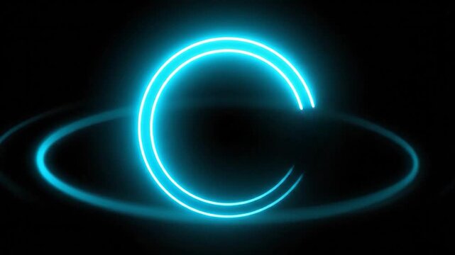 Glowing blue circular light effect on a dark background