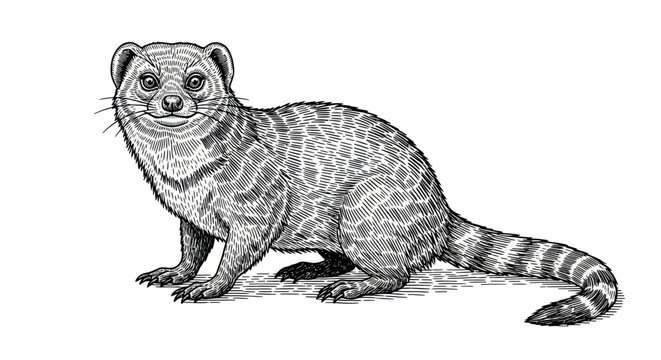 Illustration of a cute Civet Cat on a white background