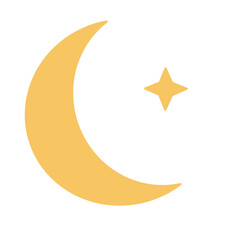 cresent moon with a single star © Qin 