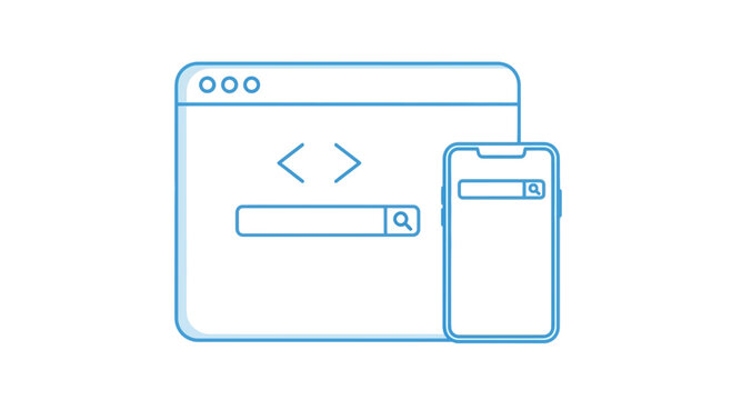 browser window and mobile phone icon
