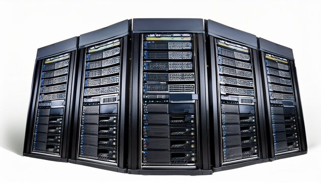 server rack with servers isolated