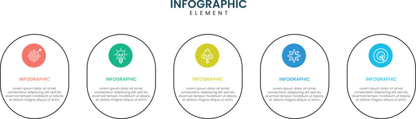 Business infographic design template. Steps business data visualization timeline process infographic template. Presentation infographic template with 4 options. Infographics for business concept. 