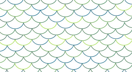 Abstract Mermaid Scale Pattern Background, Teal Green and Yellow. © udin