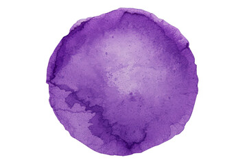 Fototapeta premium Purple watercolor circle paint splash with abstract texture and artistic stain on transparent background