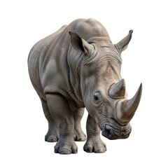 Obraz premium Rhino Standing Isolated Black Background