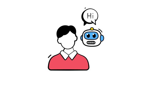 Beautifully designed amazing icon animation of robot assistant, premium vector
