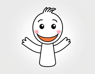 Obraz premium A smiling character with open arms, suitable for illustrations, greeting cards or children's products