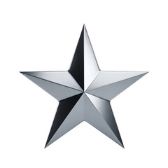 Obraz premium A shiny silver star on a transparent background
