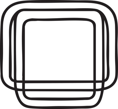 Rounded square border vector: black outline frame graphic element eps silhouette