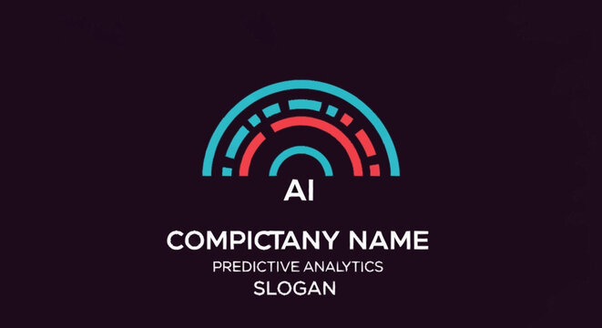 Abstract AI logo with company name and slogan.