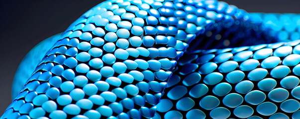 Blue abstract scales forming modern organic pattern