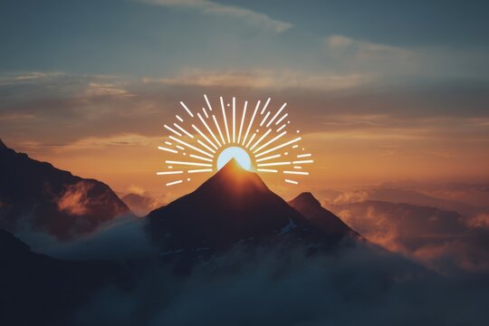 Sunrise over mountain landscape symbolizing hope, vision, success and new beginnings
