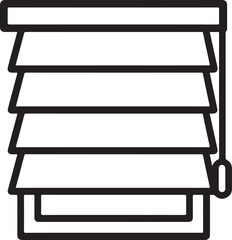 Fototapeta premium Illustration of black and white illustration of a window blind with cord