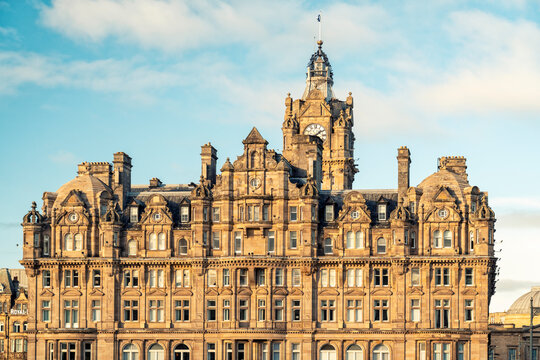 Historic The Balmoral hotel in Edinburgh with Victorian architecture