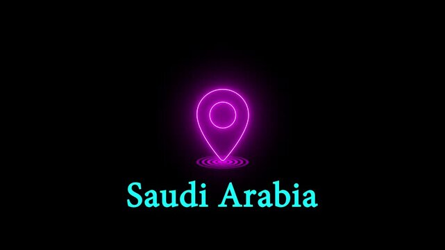 Neon location pin map marker neon sign glowing icon purple light black background map marker neon sign glowing icon purple light blac