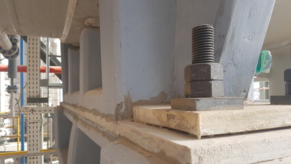 Obraz premium Passive fireproofing insulation applied to industrial vessel saddle support in chemical plant