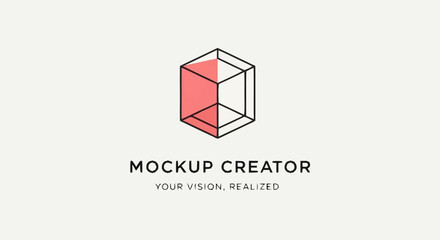 Fototapeta premium Abstract geometric cube logo design with text.