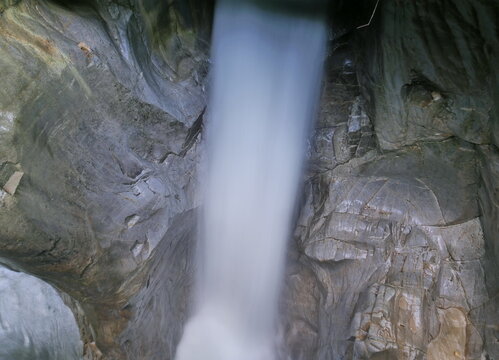 Milk fall river in Bellano, Lecco, Italy