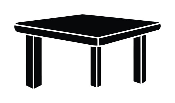 Vector of a square table with four legs and a clean design.