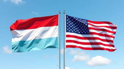 The flag of two countries: Luxembourg and the United States