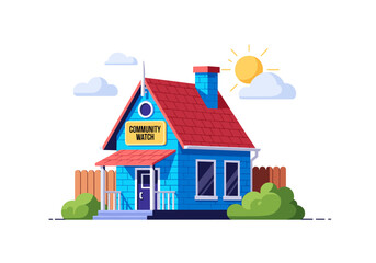 Fototapeta premium Blue house with a 