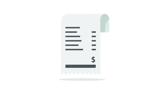 Illustration of a financial receipt with a dollar sign.