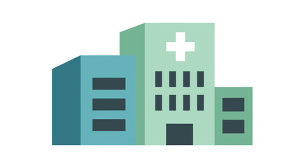 Fototapeta premium Modern Hospital Building with Medical Cross Symbol.