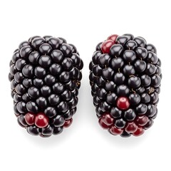 Two blackberries on a white background