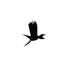 Obraz premium Black silhouette of a bird in flight