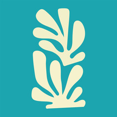 Obraz premium A stylized illustration of a plant with abstract leaves on green background