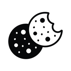 Obraz premium Bite cookies icon creatively designed in glyph style
