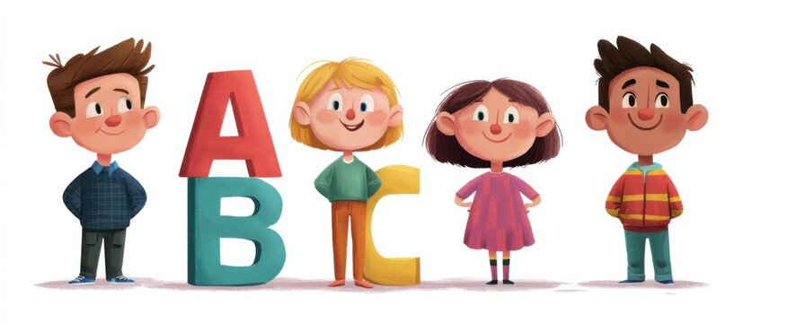 joyful cartoon illustration joyfully teaching the abcs instilling excitement for learning