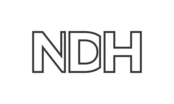 NDH logo design template with strong and modern bold text. Initial based vector logotype featuring simple and minimal typography. Trendy company identity.
