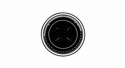 Abstract circular design with snowflake-like center on white background