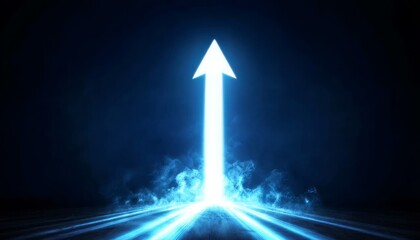 Fototapeta premium Visualizing investment success with an upward arrow illustration.