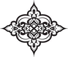 A vintage black fleur de lis vector design featuring an ornate floral pattern and seamless damask style ornament for a classic silhouette wallpaper illustration © Mdsharaf