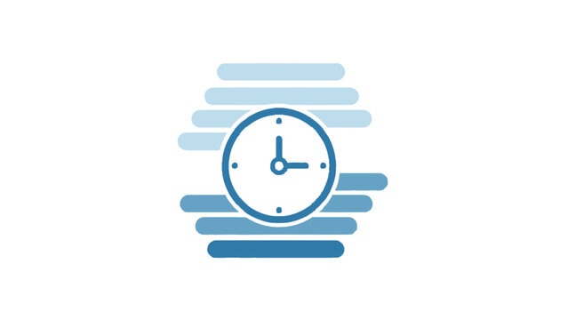 Modern clock with motion lines.