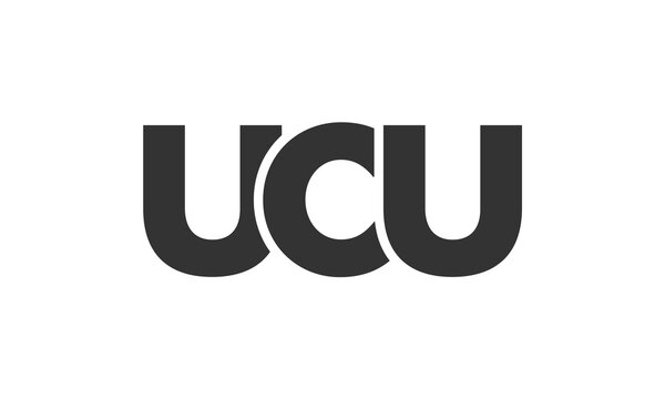 UCU logo design template with strong and modern bold text. Initial based vector logotype featuring simple and minimal typography. Trendy company identity.