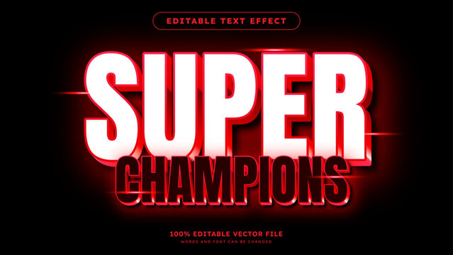 Editable Text Effect Shiny Red Text Style Effect Editable Vector File