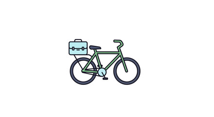 Fototapeta premium Bicycle with briefcase on back.