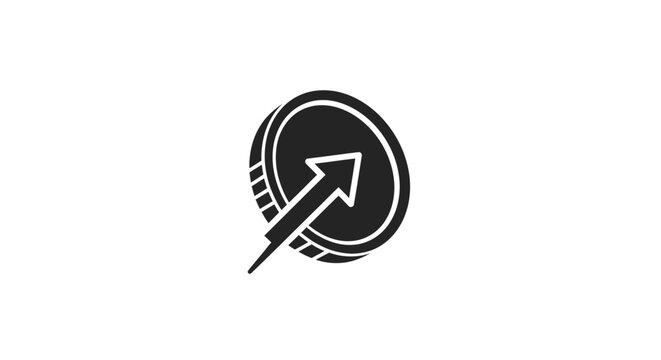 Black and white arrow icon symbol.